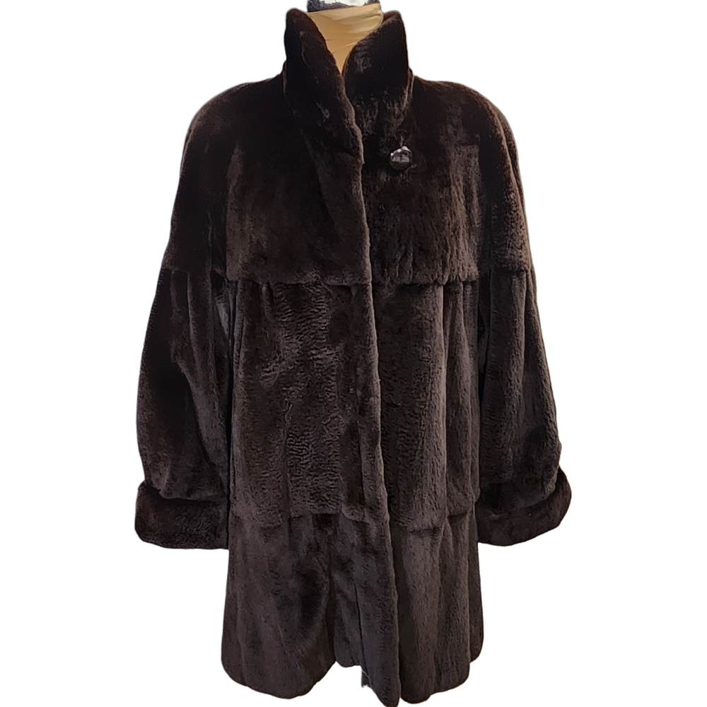 Birger Christensen Brown Saks Fifth Avenue Fur Coat Size Medium